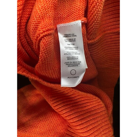 Callaway Sweater Orange Long sleeve All Wool Blend Sz Small - Picture 6 of 8